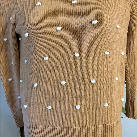 Loft Polka Dot Sweater Neutral Size Medium EUC - Picture 3 of 9